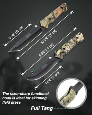 Mossy Oak Fixed Blade Hunting Knife Set, 2 Piece
