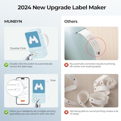 MUNBYN Bluetooth Portable Label Printer with Tape - Image 3