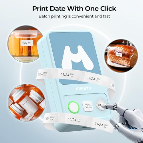 MUNBYN Bluetooth Portable Label Printer with Tape - Image 2