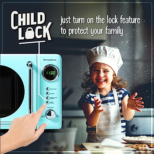 Nostalgia Retro Compact Microwave Oven, 0.7 Cu. Ft., Aqua - Image 4