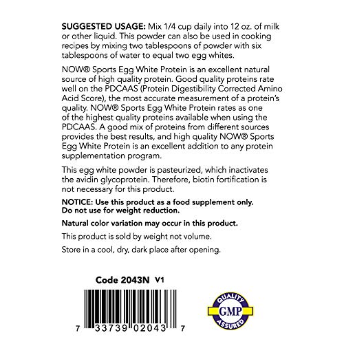 NOW Egg White Protein Unflavored Powder - Image 3