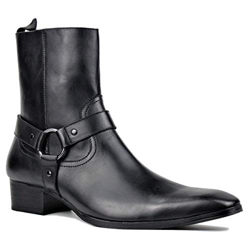 OSSTONE Men's Leather Chelsea Ankle Boots - Image 4