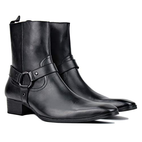 OSSTONE Men's Leather Chelsea Ankle Boots - Image 5