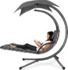 Best Choice Products Outdoor Hanging Curved Chaise Lounge Chair