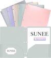 SUNEE Pastel 3-Hole Pocket Folders, 6 Pack