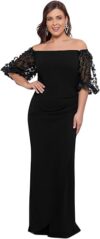 Xscape Plus Size Off Shoulder Dress