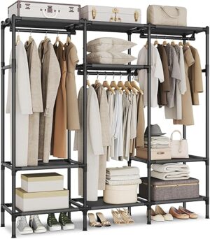 SONGMICS Portable Heavy Duty Clothes Rack Organizer