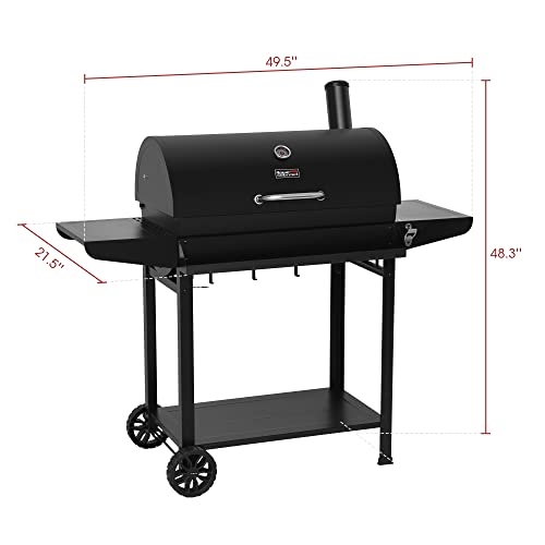 Royal Gourmet 30-Inch Barrel Charcoal Grill with Storage - Image 3