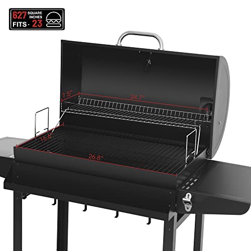 Royal Gourmet 30-Inch Barrel Charcoal Grill with Storage - Image 4