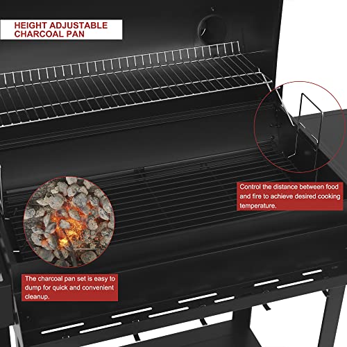 Royal Gourmet 30-Inch Barrel Charcoal Grill with Storage - Image 5