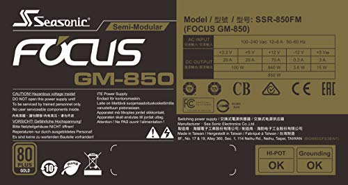 Seasonic Focus SSR-850FM 850W Semi-Modular - Image 4