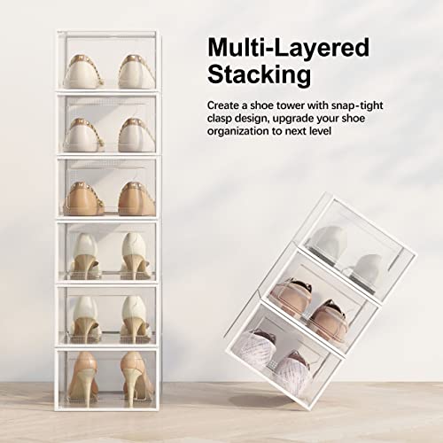 SEE SPRING 12-Pack Clear Stackable Shoe Storage Boxes - Image 3