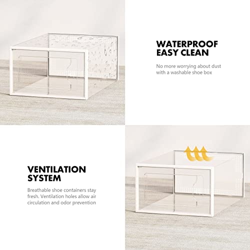 SEE SPRING 12-Pack Clear Stackable Shoe Storage Boxes - Image 4