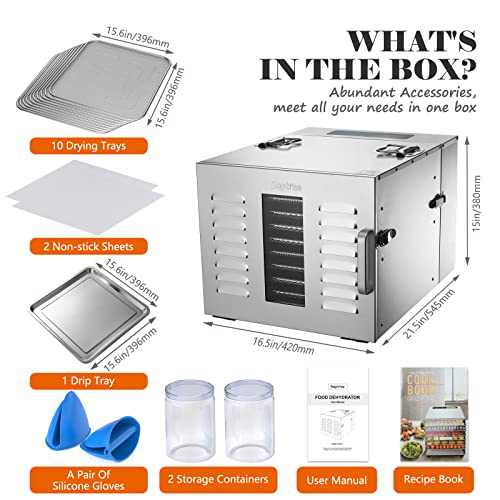 Septree 10-Tray Stainless Steel Food Dehydrator - Image 5