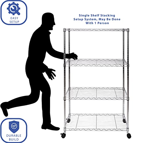 Seville Classics 4-Tier Adjustable Steel Wire Shelving Unit - Image 4