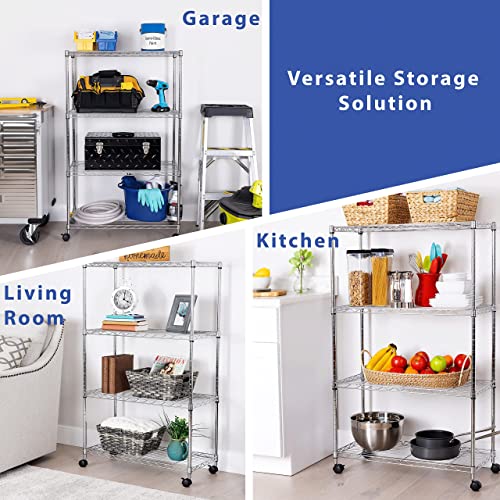 Seville Classics 4-Tier Adjustable Steel Wire Shelving Unit - Image 5