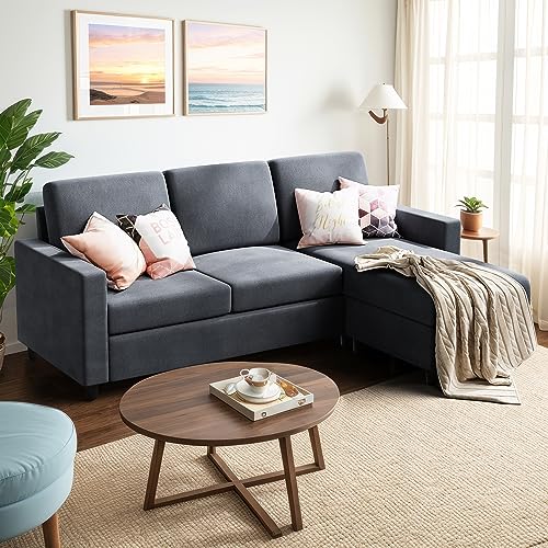 Shintenchi Convertible 79-Inch L-Shaped Sofa, Reversible Chaise - Image 3