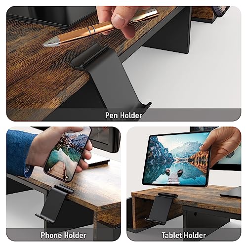 Simple Houseware Dual Monitor Stand Riser with Drawer - Image 4