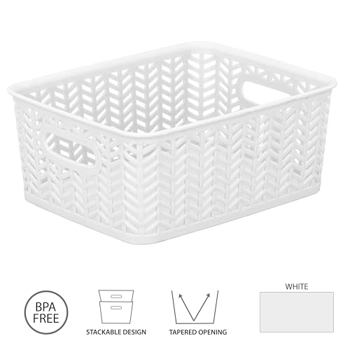 Simplify Herringbone Bin Storage Tote Organizer - Image 3