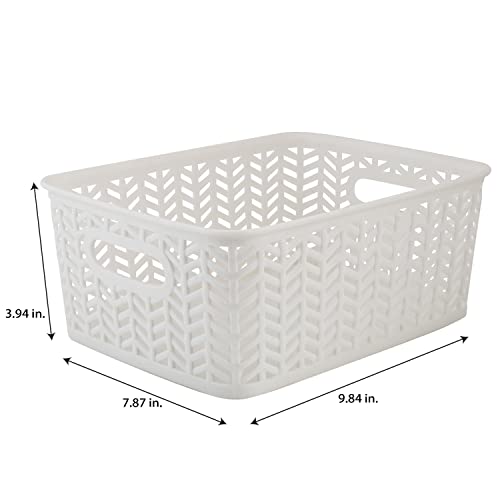 Simplify Herringbone Bin Storage Tote Organizer - Image 5