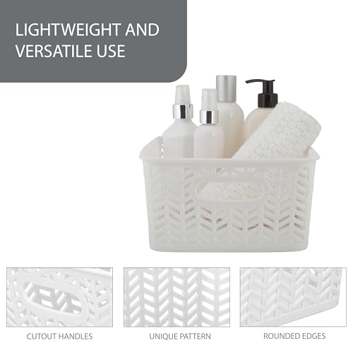 Simplify Herringbone Bin Storage Tote Organizer - Image 2