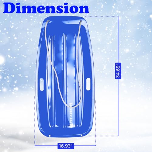 Slippery Racer Flexible Kids Toddler Blue Toboggan Sled - Image 3