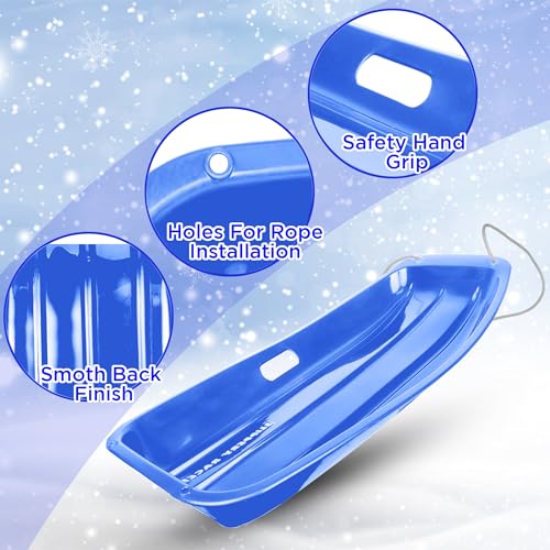 Slippery Racer Flexible Kids Toddler Blue Toboggan Sled - Image 4