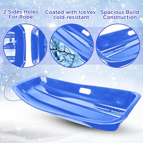 Slippery Racer Flexible Kids Toddler Blue Toboggan Sled - Image 5