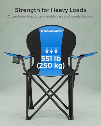 SONGMICS Folding Camping Chair, Supports 551 lb, with Sponge Seat - Image 5