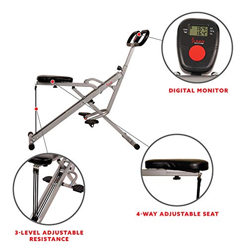 Sunny Health & Fitness Row-N-Ride Squat Assist Trainer with App - Image 5
