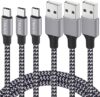 TAKAGI 3-Pack 6ft USB-C Fast Charging Cables