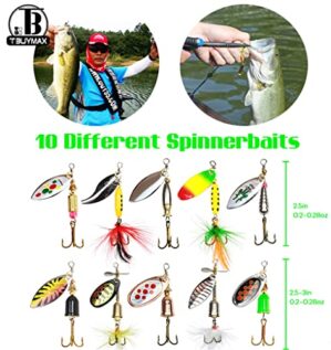 TB Tbuymax 10pcs Fishing Lure Spinnerbait Kit