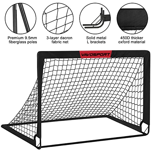 VAVOSPORT Portable Kids Soccer Goals Set - Image 3