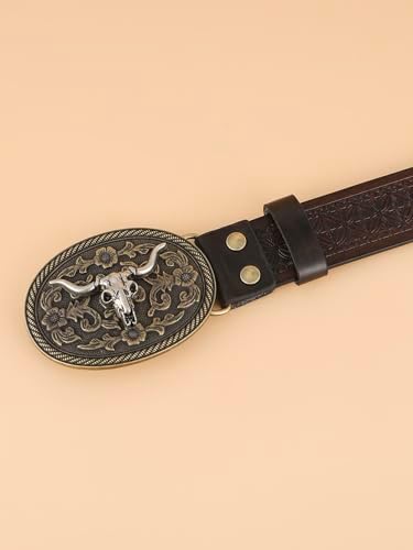 Verdusa Vintage Western Leather Buckle Belt - Image 3