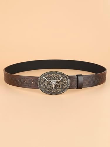 Verdusa Vintage Western Leather Buckle Belt - Image 2