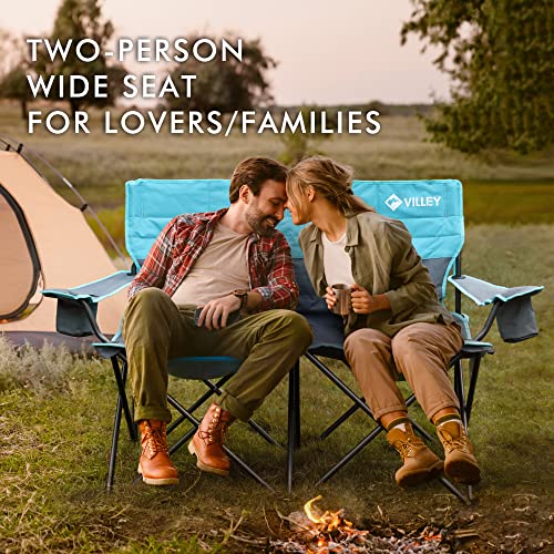 VILLEY Double Camping Chair, Extra Wide Loveseat - Image 3