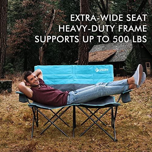 VILLEY Double Camping Chair, Extra Wide Loveseat - Image 5