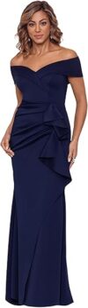 Xscape Off Shoulder Ruffle Gown