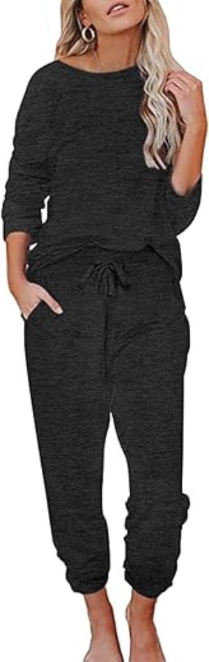 Ekouaer Long Sleeve Joggers Pajamas Set
