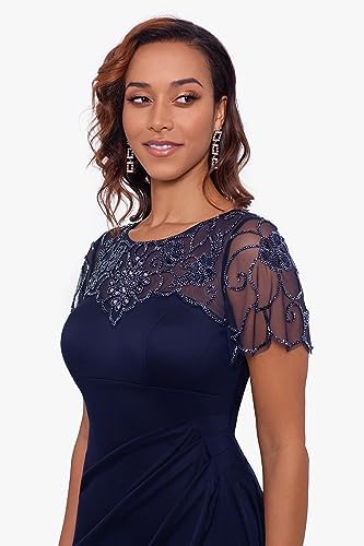 Xscape Beaded Sequin Illusion Neckline Dress - Image 3