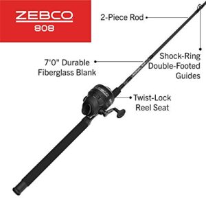 Zebco 808 Spincast Reel & 7-Foot Rod Combo