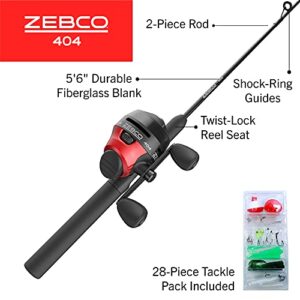 Zebco Spincast Reel & 2-Piece Fishing Rod Combo