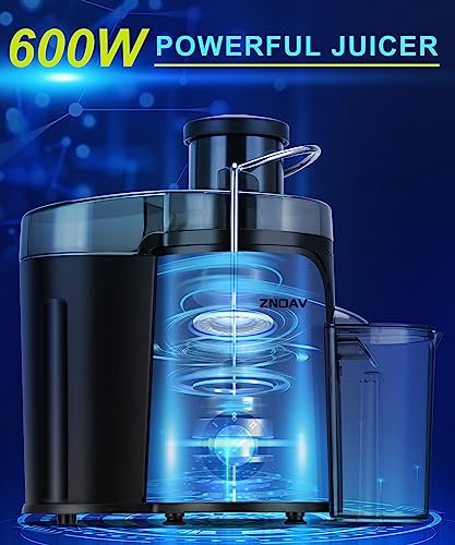 ZNOAV 600W Wide Chute Juicer, 3 Speeds - Image 4