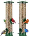 Gray Bunny 12 Inches Tube Bird Feeders, 4 Ports