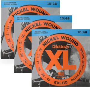 D’Addario 3 Sets – EXL110 Nickel Wound Electric Strings