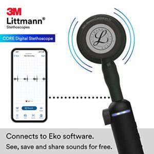 3M Littmann CORE Digital Stethoscope, 40x Amplification, Black