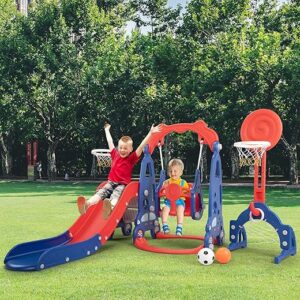 Nyeekoy 5 In 1 Toddler Slide And Swing Set