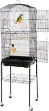 ZENY 63.38 Inch Rolling Wrought Iron Parrot Cage