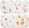 Zainpe 6Pcs Snap Muslin Cotton Bibs for Baby