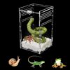 U0U Acrylic Reptile Terrarium Enclosure, 4″x 4″ x 8